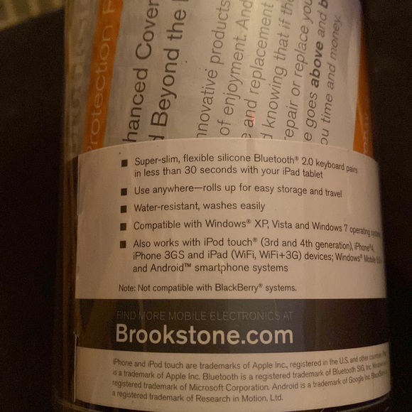 Never used- Brookstone Bluetooth roll up keyboard! - Picture 3 of 8